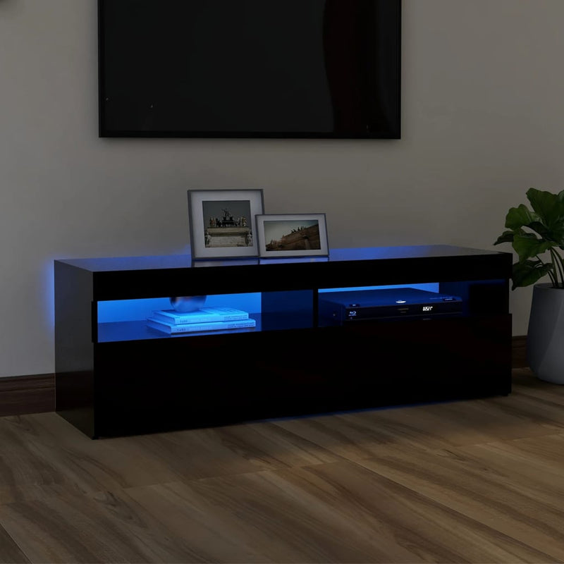 Tv-meubel met LED-verlichting 120x35x40 cm zwart MeubelReus
