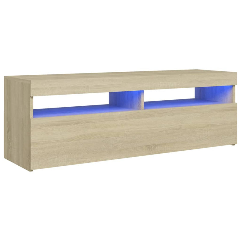 Tv-meubel met LED-verlichting 120x35x40 cm sonoma eikenkleurig MeubelReus