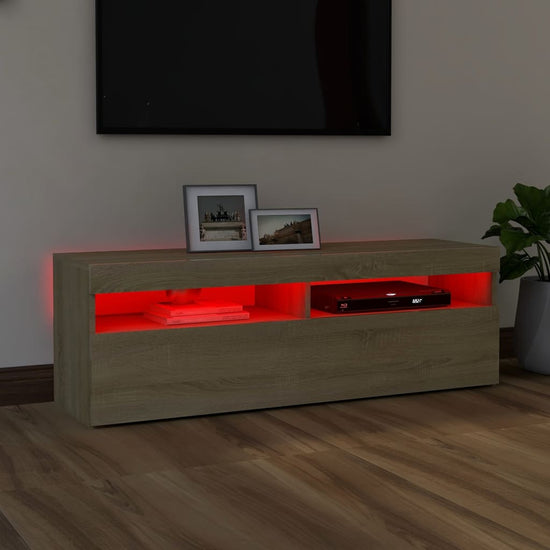 Tv-meubel met LED-verlichting 120x35x40 cm sonoma eikenkleurig MeubelReus