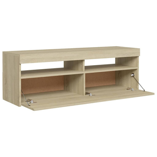 Tv-meubel met LED-verlichting 120x35x40 cm sonoma eikenkleurig MeubelReus