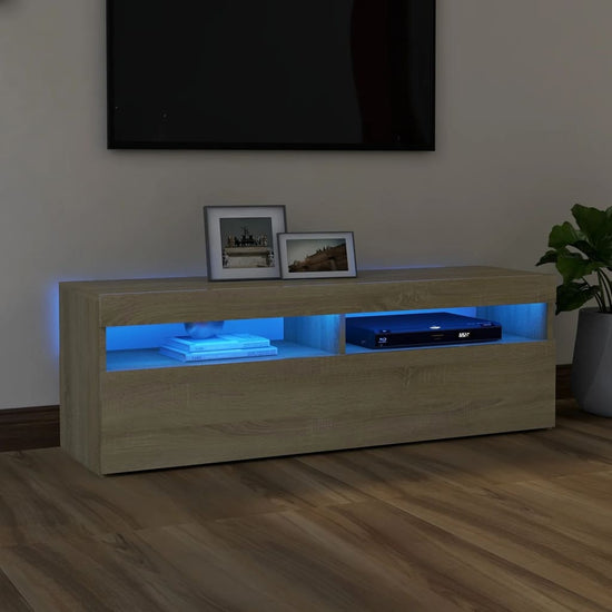 Tv-meubel met LED-verlichting 120x35x40 cm sonoma eikenkleurig MeubelReus