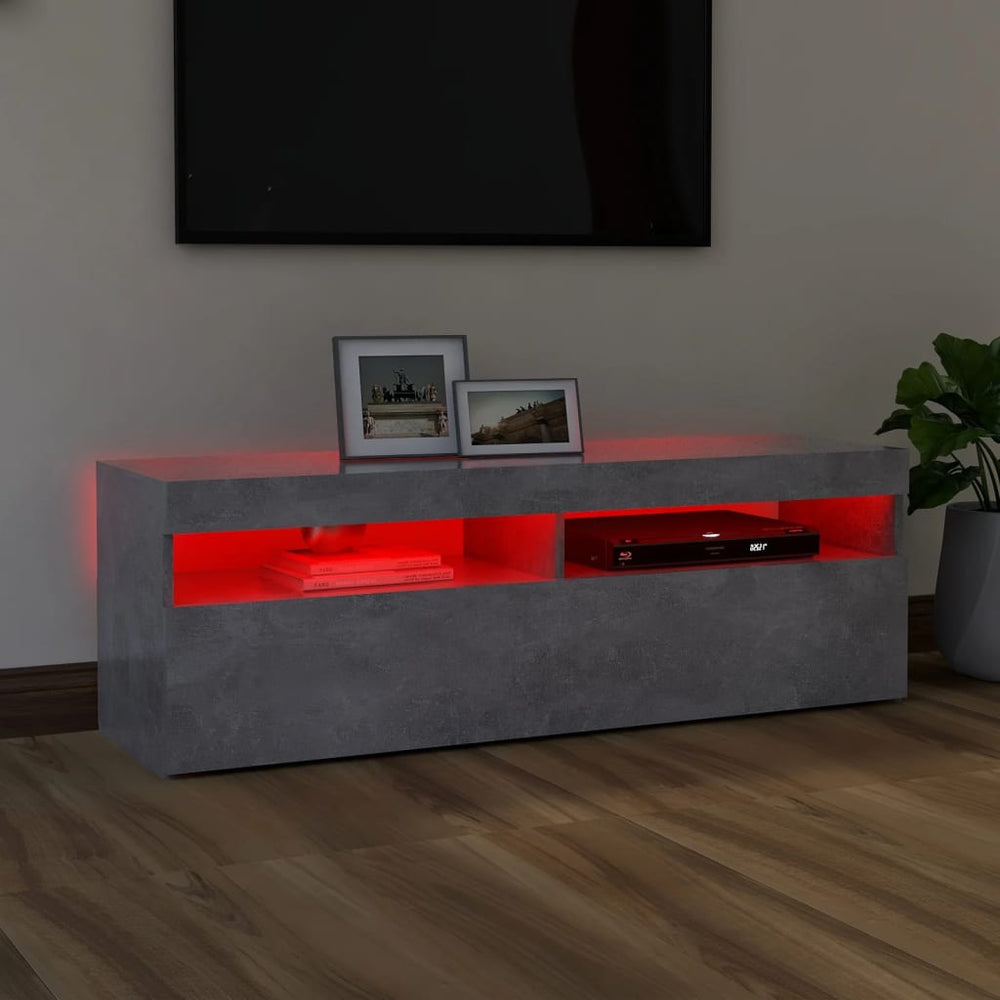 Tv-meubel met LED-verlichting 120x35x40 cm betongrijs MeubelReus