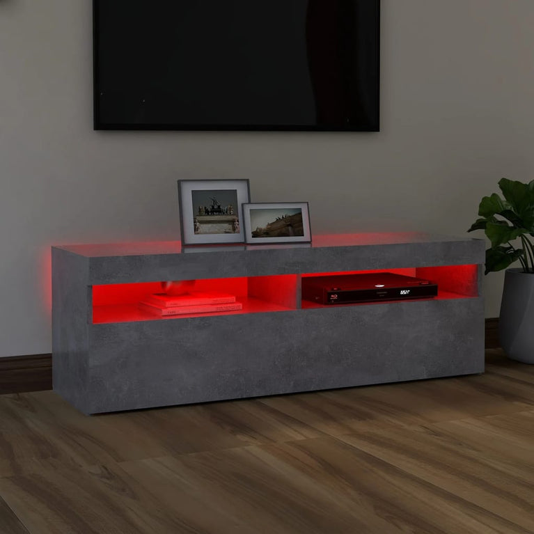 Tv-meubel met LED-verlichting 120x35x40 cm betongrijs MeubelReus