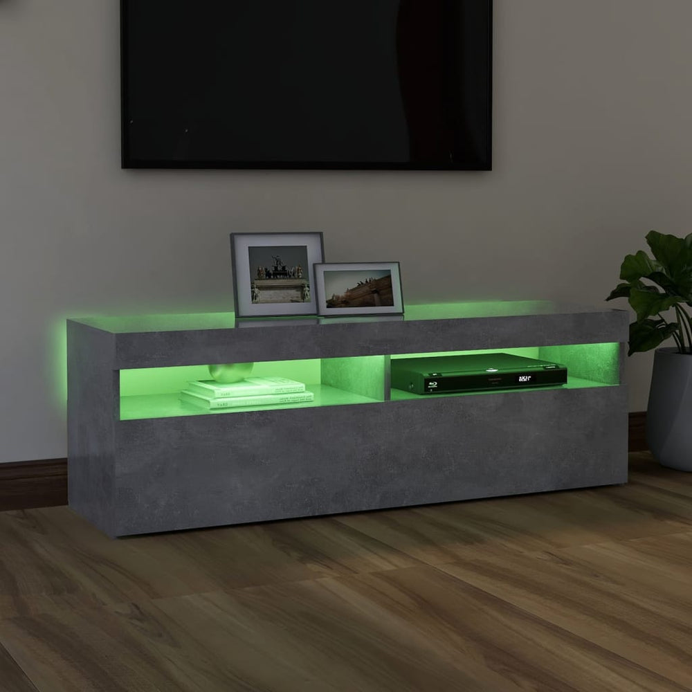 Tv-meubel met LED-verlichting 120x35x40 cm betongrijs MeubelReus