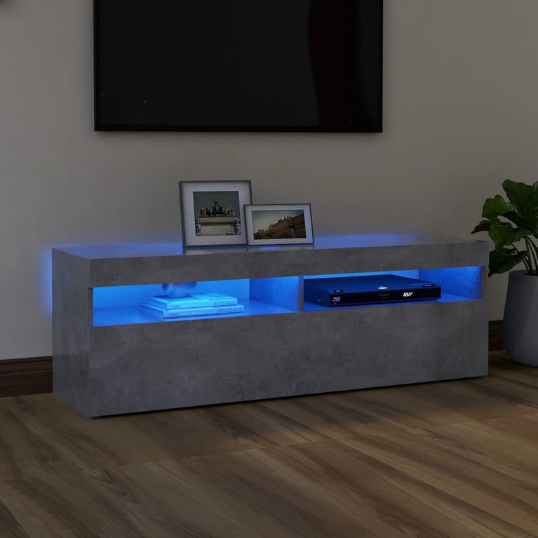 Tv-meubel met LED-verlichting 120x35x40 cm betongrijs MeubelReus