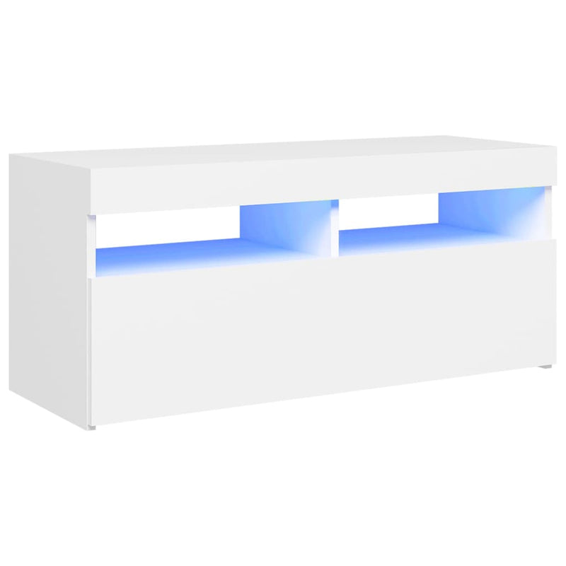 Tv-meubel met LED-verlichting 90x35x40 cm wit MeubelReus