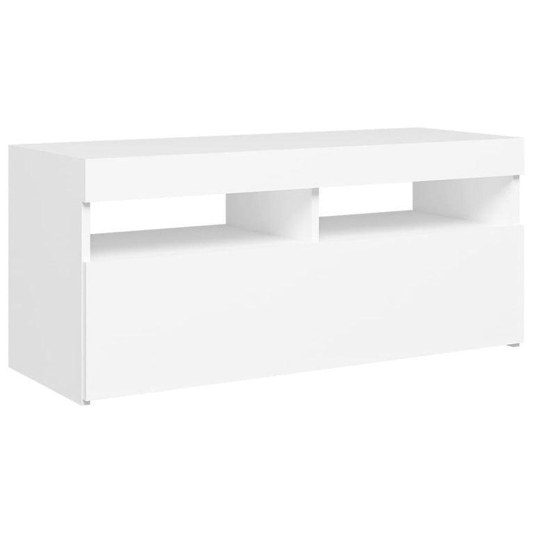 Tv-meubel met LED-verlichting 90x35x40 cm wit MeubelReus
