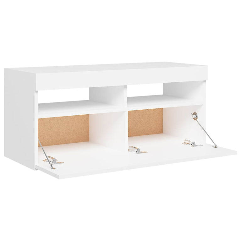 Tv-meubel met LED-verlichting 90x35x40 cm wit MeubelReus