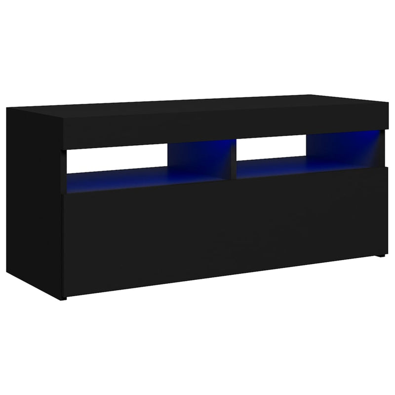 Tv-meubel met LED-verlichting 90x35x40 cm zwart MeubelReus
