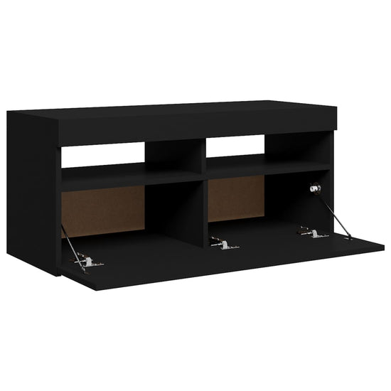 Tv-meubel met LED-verlichting 90x35x40 cm zwart MeubelReus