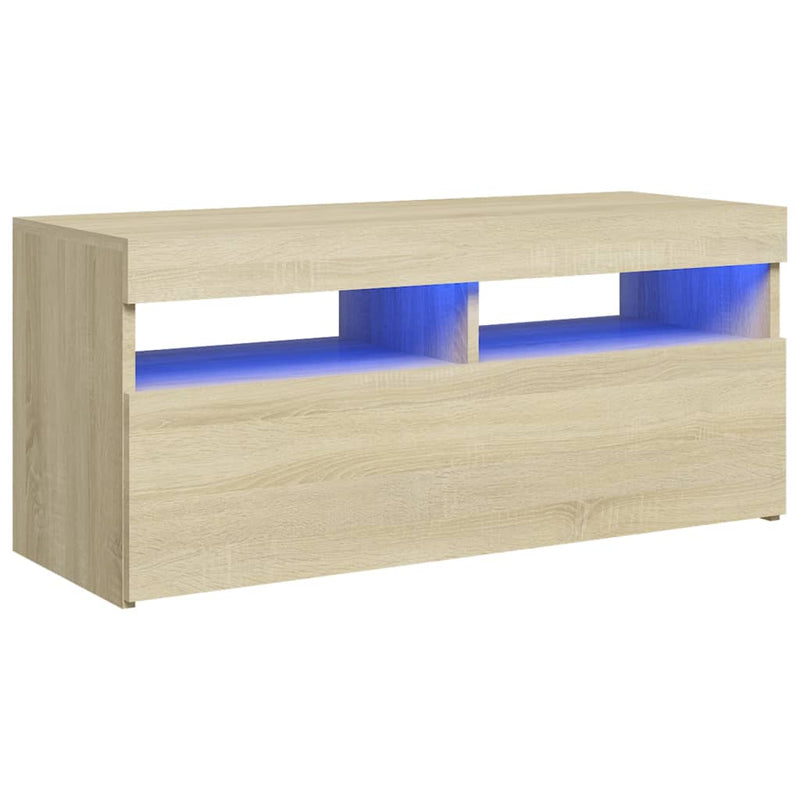 Tv-meubel met LED-verlichting 90x35x40 cm sonoma eikenkleurig MeubelReus