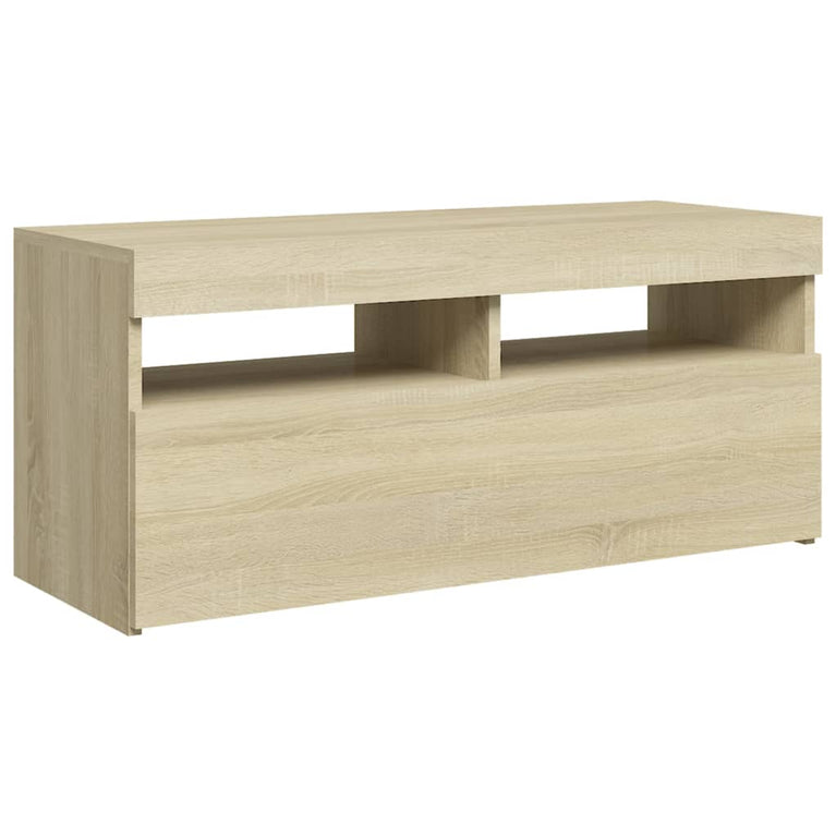 Tv-meubel met LED-verlichting 90x35x40 cm sonoma eikenkleurig MeubelReus