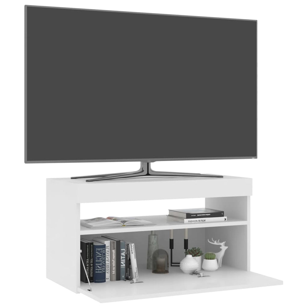Tv-meubel met LED-verlichting 75x35x40 cm wit MeubelReus