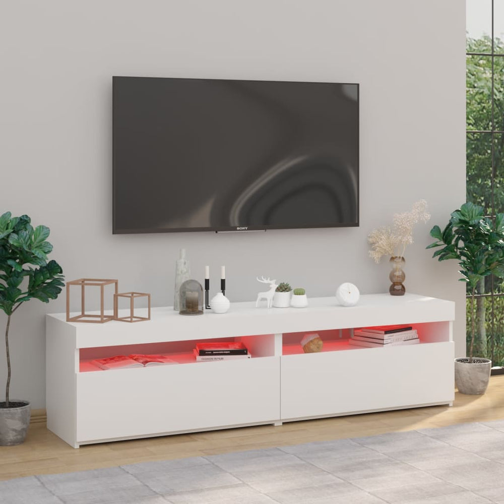 Tv-meubelen 2 st met LED-verlichting 75x35x40 cm wit MeubelReus