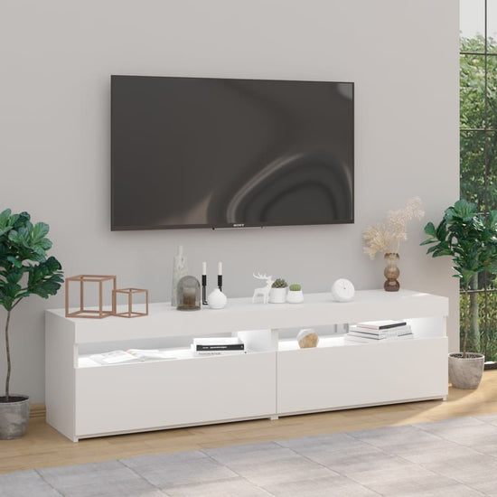 Tv-meubelen 2 st met LED-verlichting 75x35x40 cm wit MeubelReus