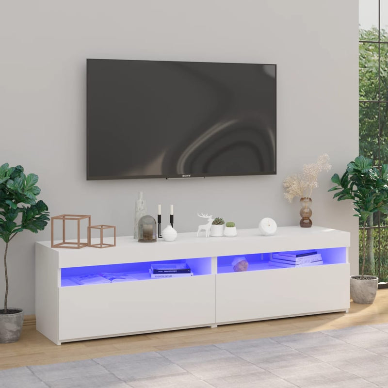 Tv-meubelen 2 st met LED-verlichting 75x35x40 cm wit MeubelReus