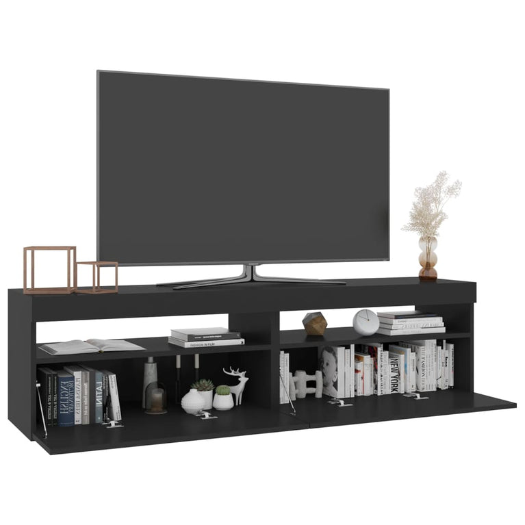 Tv-meubelen 2 st met LED-verlichting 75x35x40 cm zwart MeubelReus