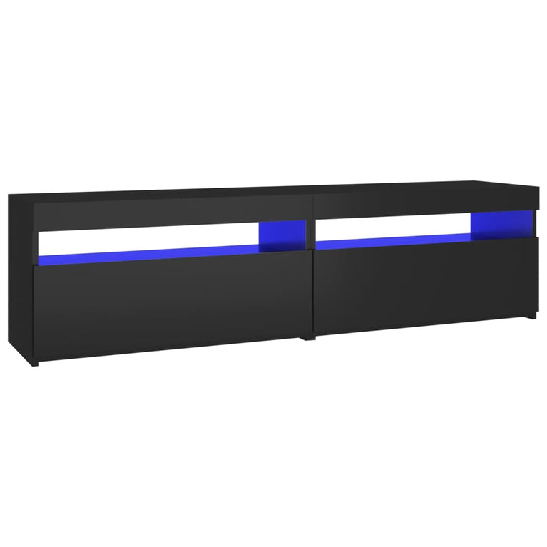 Tv-meubelen 2 st met LED-verlichting 75x35x40 cm zwart MeubelReus