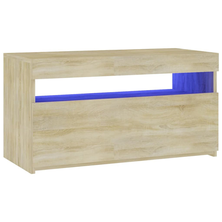 Tv-meubel met LED-verlichting 75x35x40 cm sonoma eikenkleurig MeubelReus