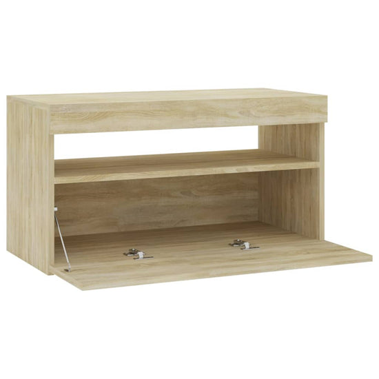 Tv-meubel met LED-verlichting 75x35x40 cm sonoma eikenkleurig MeubelReus