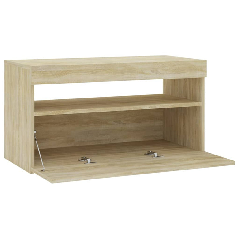 Tv-meubel met LED-verlichting 75x35x40 cm sonoma eikenkleurig MeubelReus