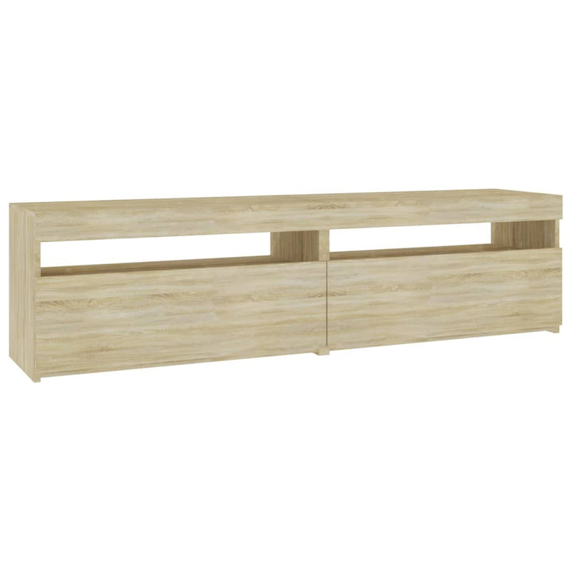 Tv-meubelen 2 st met LED-verlichting 75x35x40 cm sonoma eiken MeubelReus