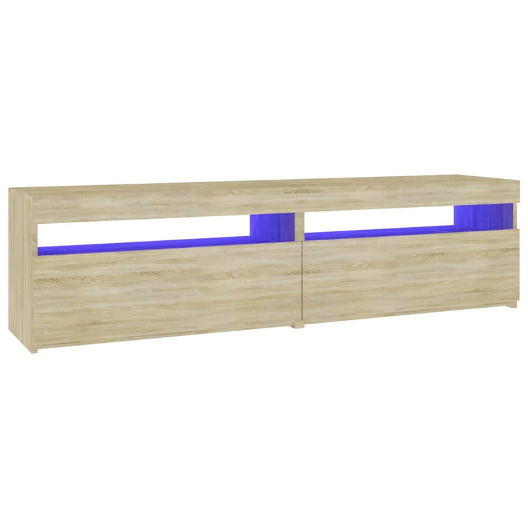 Tv-meubelen 2 st met LED-verlichting 75x35x40 cm sonoma eiken MeubelReus