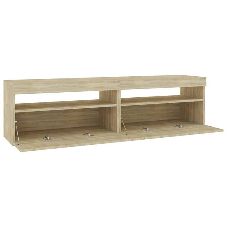 Tv-meubelen 2 st met LED-verlichting 75x35x40 cm sonoma eiken MeubelReus