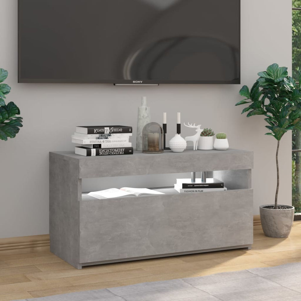 Tv-meubel met LED-verlichting 75x35x40 cm betongrijs MeubelReus