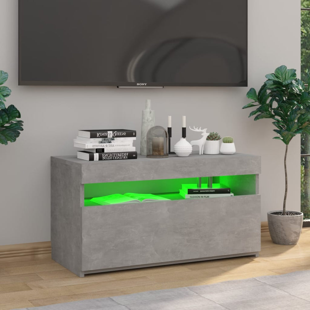 Tv-meubel met LED-verlichting 75x35x40 cm betongrijs MeubelReus