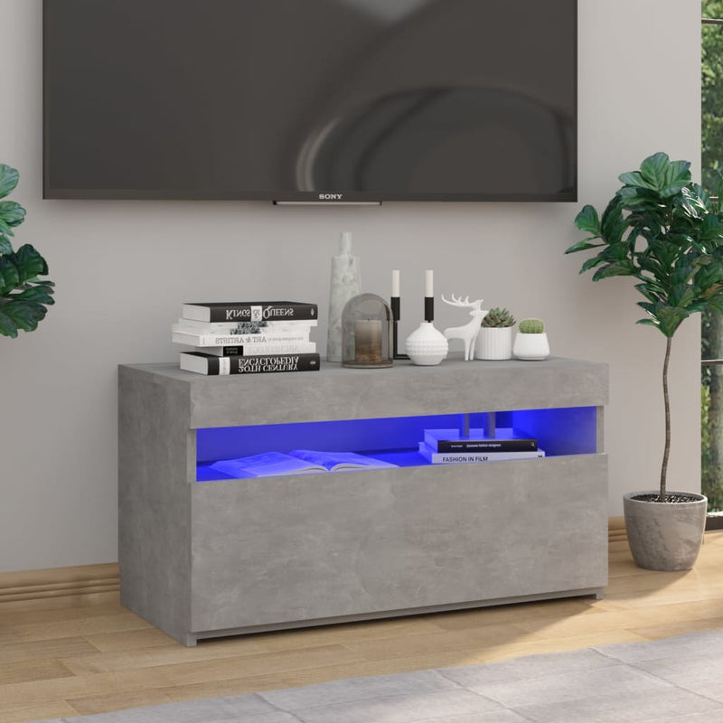 Tv-meubel met LED-verlichting 75x35x40 cm betongrijs MeubelReus