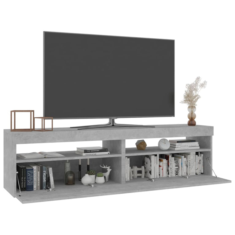 Tv-meubelen 2 st met LED-verlichting 75x35x40 cm betongrijs MeubelReus