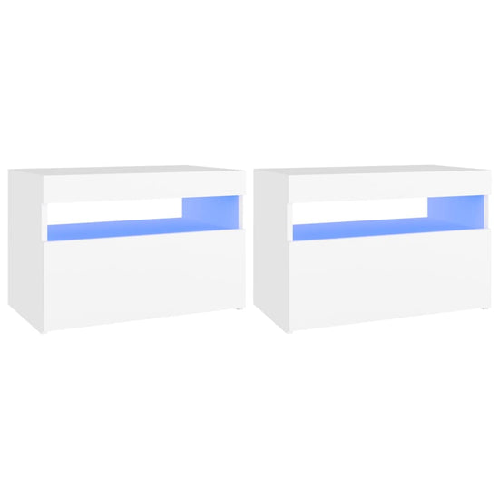 Tv-meubelen 2 st met LED-verlichting 60x35x40 cm wit MeubelReus