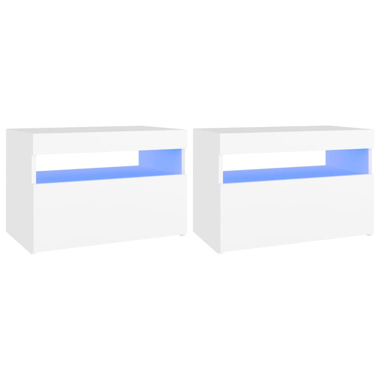 Tv-meubelen 2 st met LED-verlichting 60x35x40 cm wit MeubelReus