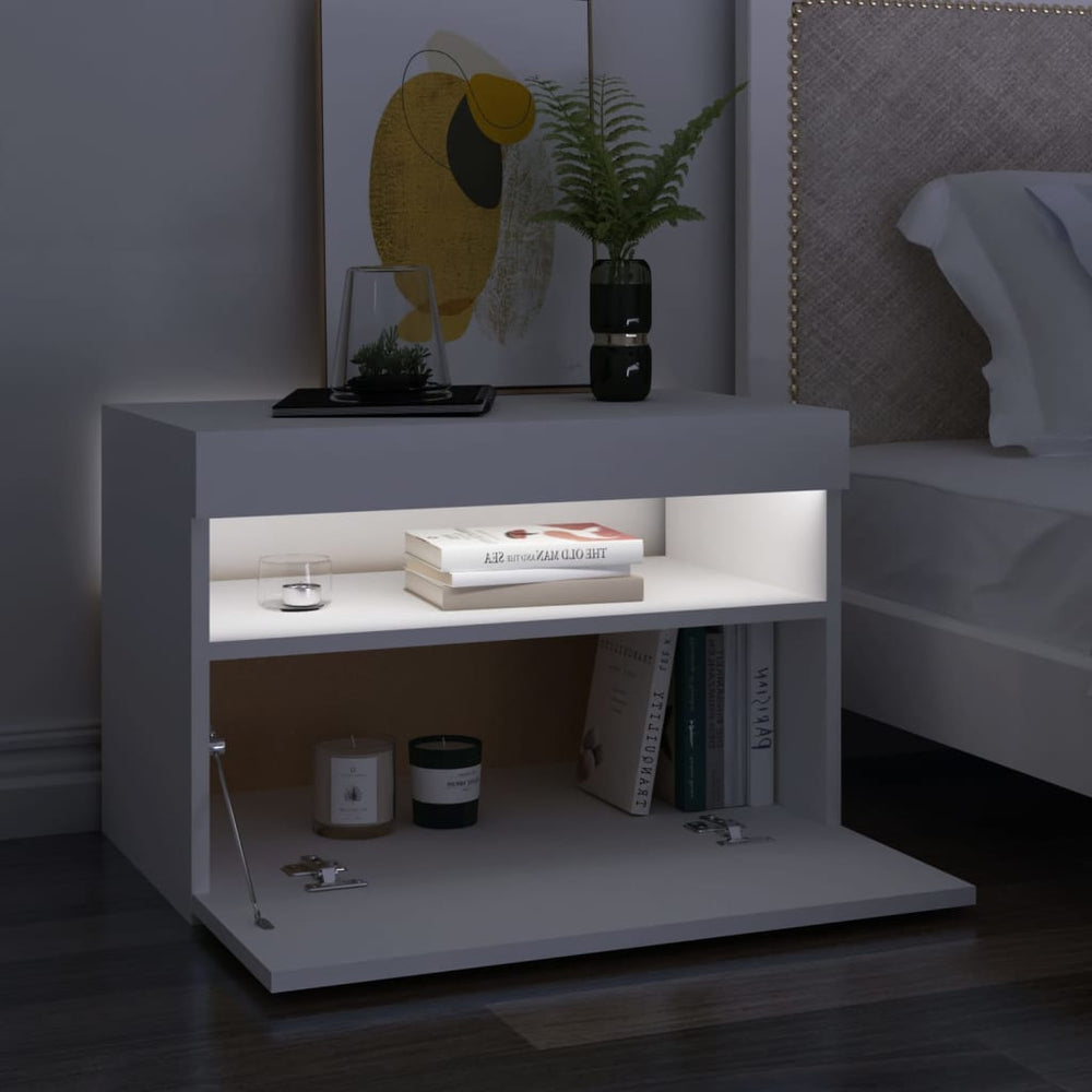 Tv-meubelen 2 st met LED-verlichting 60x35x40 cm wit MeubelReus