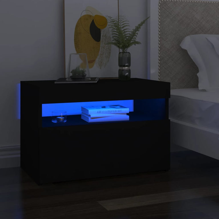 Tv-meubel met LED-verlichting 60x35x40 cm zwart MeubelReus