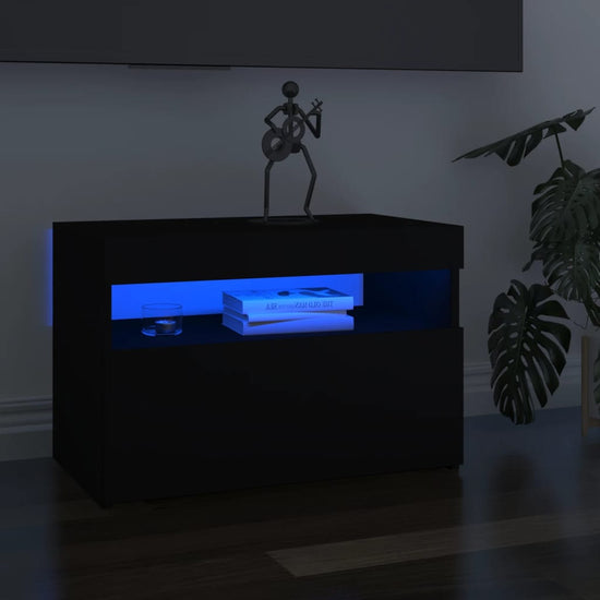 Tv-meubel met LED-verlichting 60x35x40 cm zwart MeubelReus