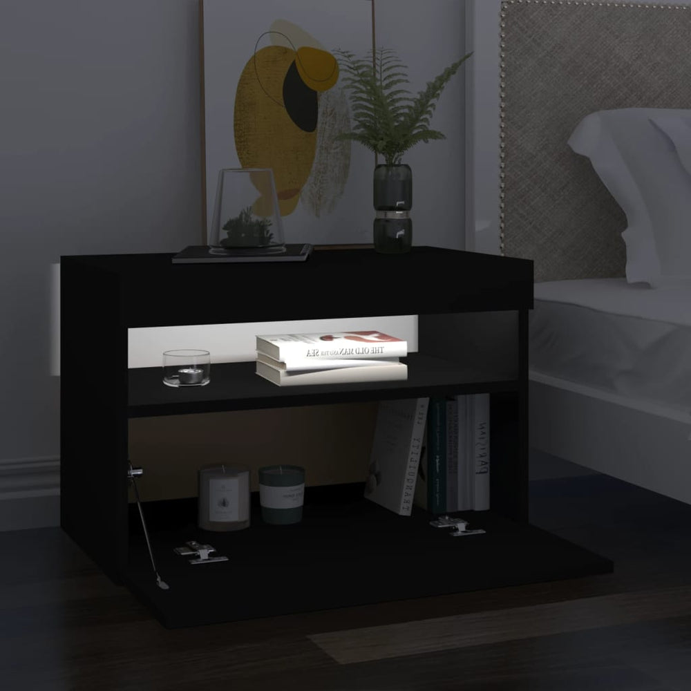Tv-meubelen 2 st met LED-verlichting 60x35x40 cm zwart MeubelReus