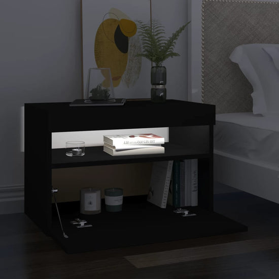 Tv-meubelen 2 st met LED-verlichting 60x35x40 cm zwart MeubelReus