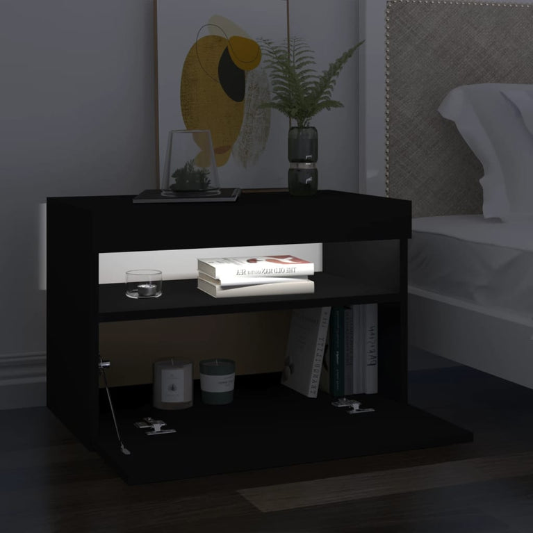 Tv-meubelen 2 st met LED-verlichting 60x35x40 cm zwart MeubelReus