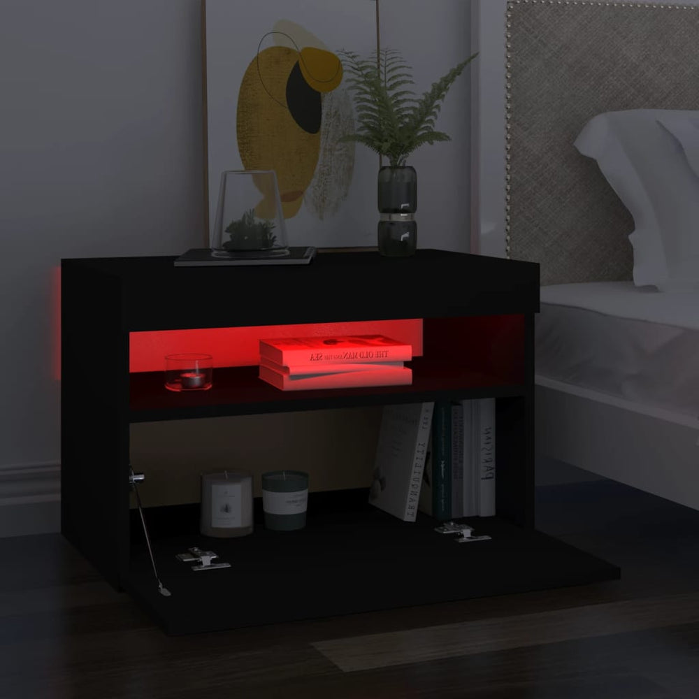 Tv-meubelen 2 st met LED-verlichting 60x35x40 cm zwart MeubelReus