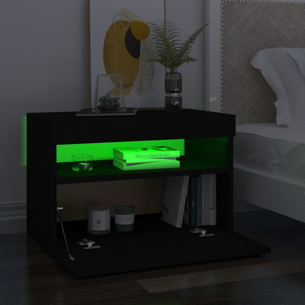 Tv-meubelen 2 st met LED-verlichting 60x35x40 cm zwart MeubelReus