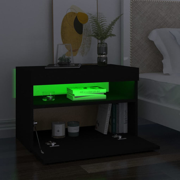 Tv-meubelen 2 st met LED-verlichting 60x35x40 cm zwart MeubelReus