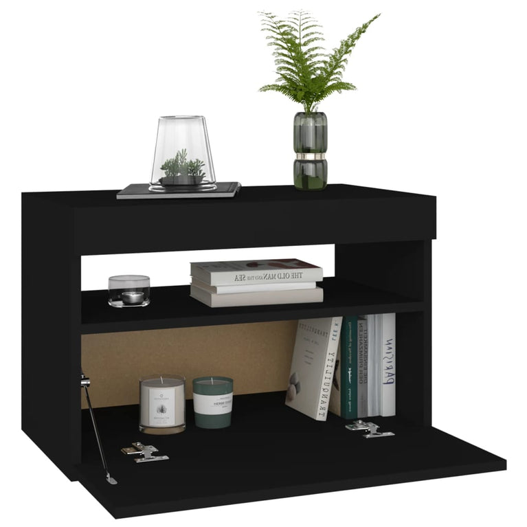 Tv-meubelen 2 st met LED-verlichting 60x35x40 cm zwart MeubelReus