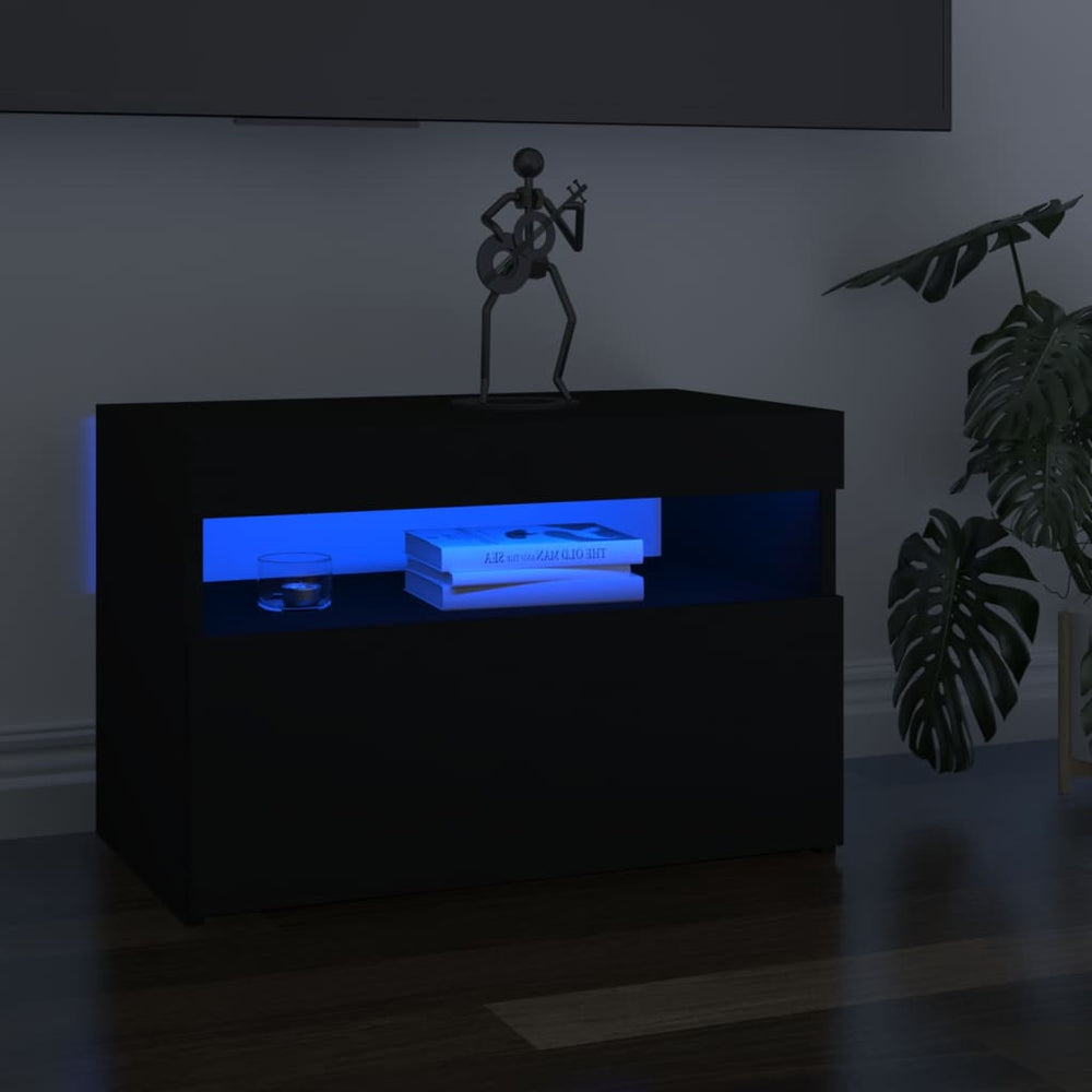Tv-meubelen 2 st met LED-verlichting 60x35x40 cm zwart MeubelReus