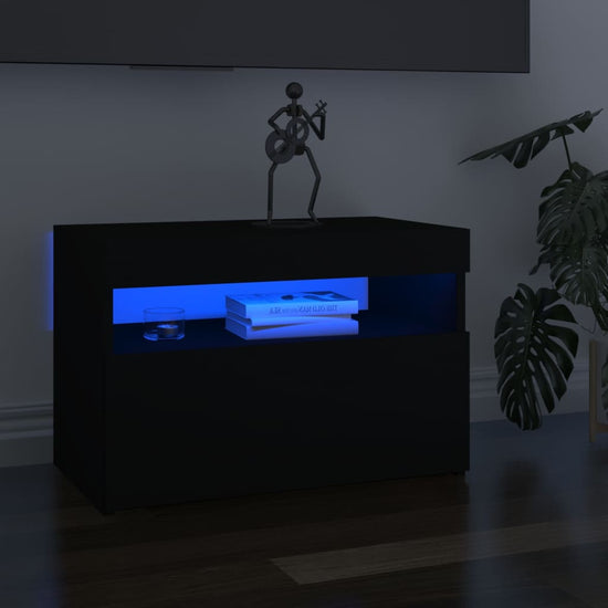 Tv-meubelen 2 st met LED-verlichting 60x35x40 cm zwart MeubelReus