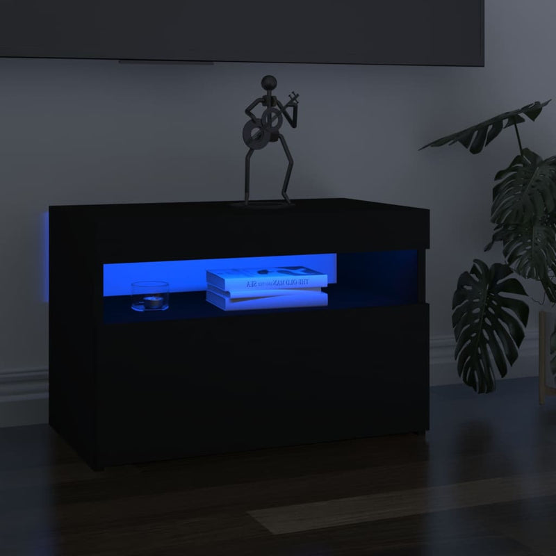 Tv-meubelen 2 st met LED-verlichting 60x35x40 cm zwart MeubelReus