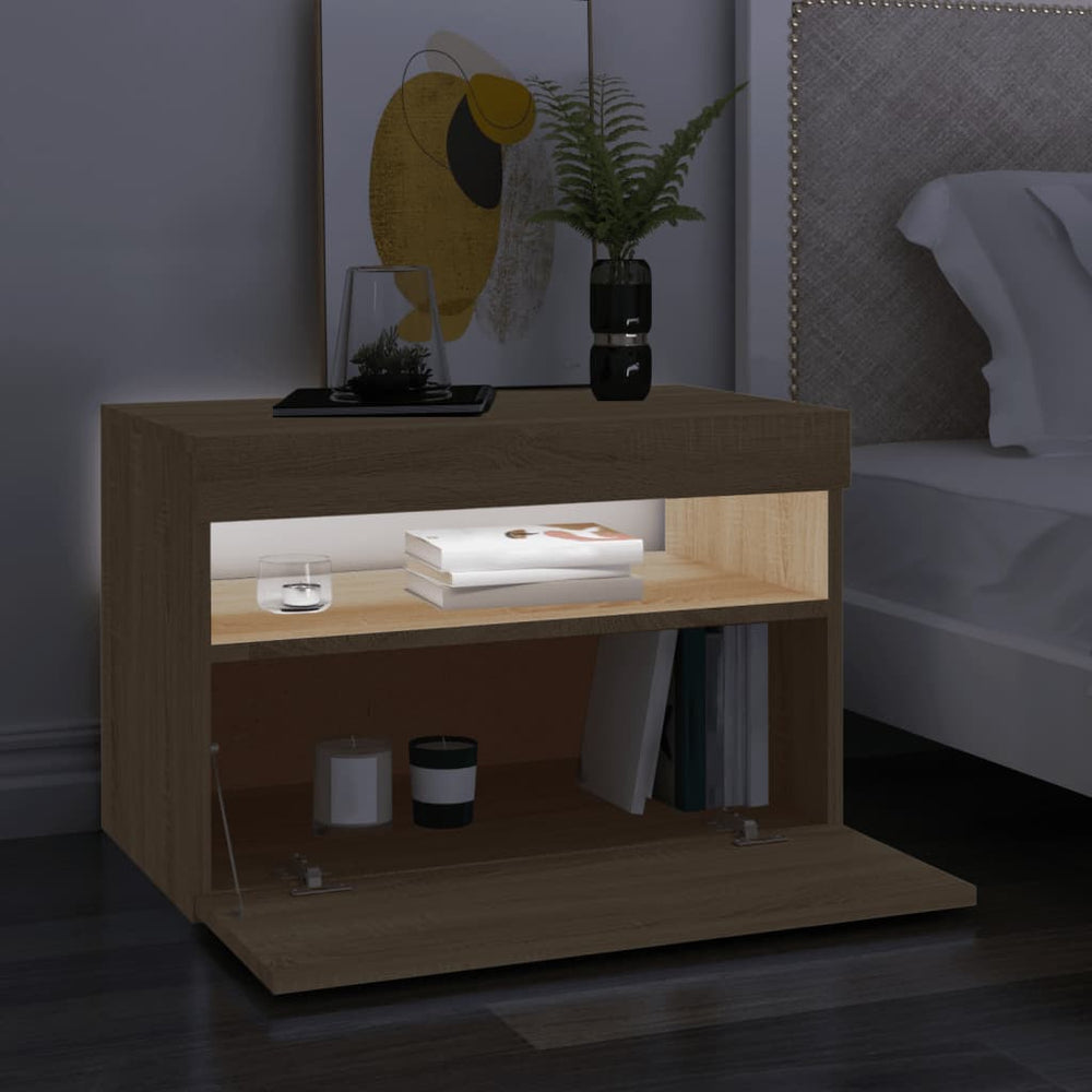 Tv-meubel met LED-verlichting 60x35x40 cm sonoma eikenkleurig MeubelReus
