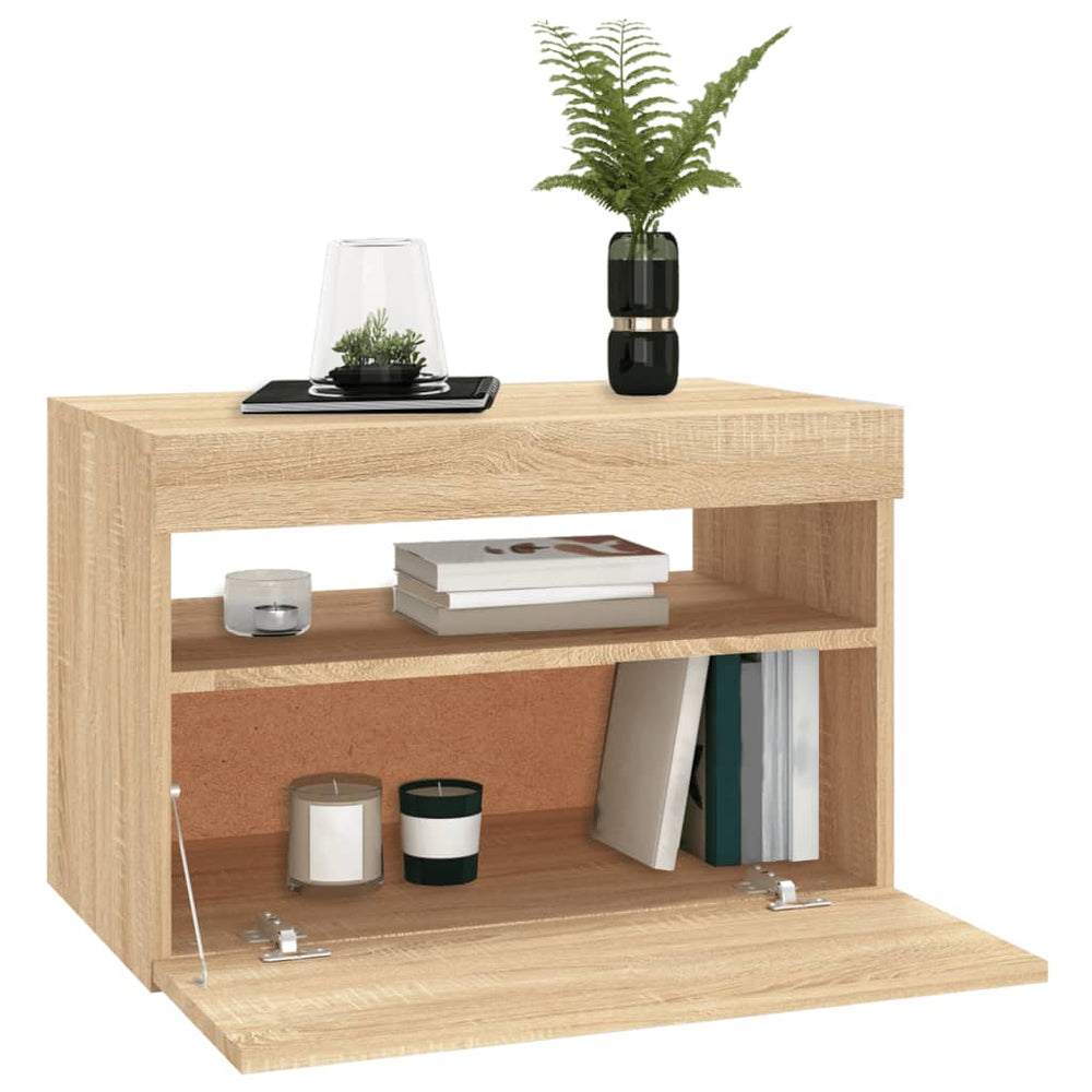 Tv-meubel met LED-verlichting 60x35x40 cm sonoma eikenkleurig MeubelReus
