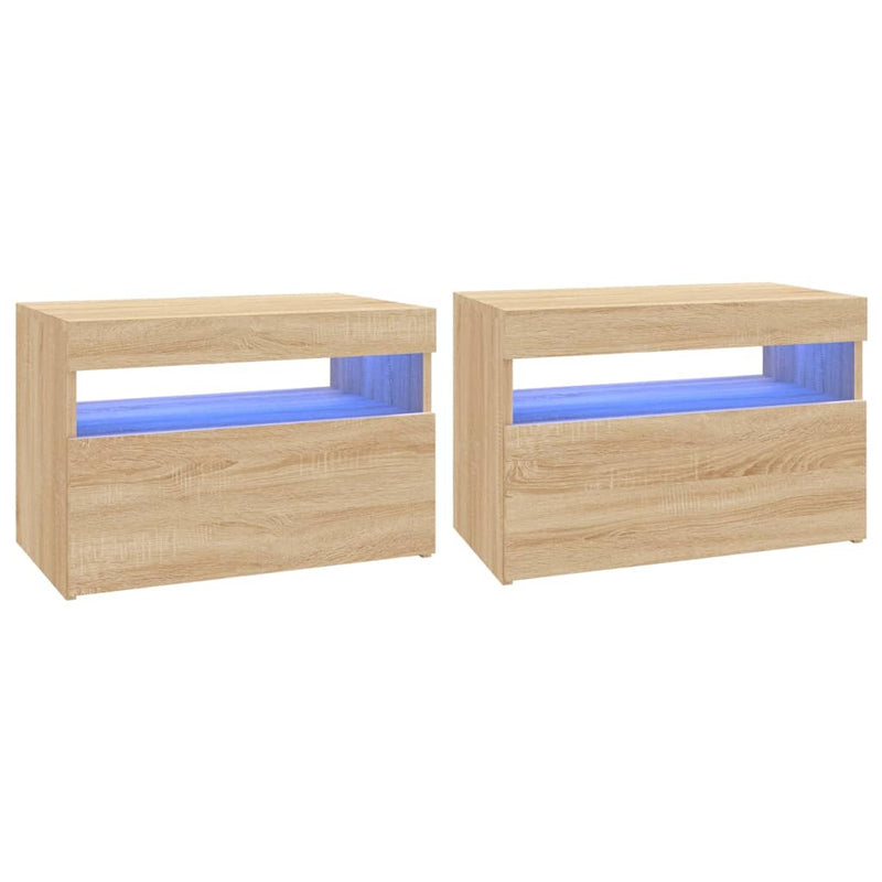 Tv-meubelen 2 st LED-verlichting 60x35x40 cm sonoma eikenkleur MeubelReus